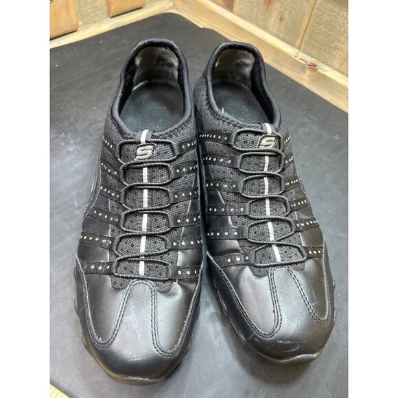 Skechers Womens Black Rhinestone Slip-On Sneakers Size 9.5 Comfortable Casual Sh - Picture 4 of 9